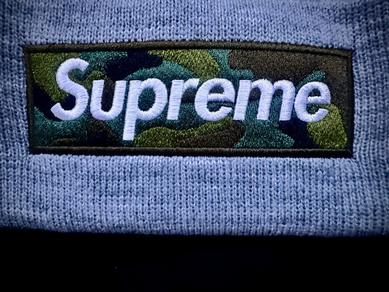 Supreme New Era Camo Box Logo Beanie – Heather Gray (FW23) New in Bag