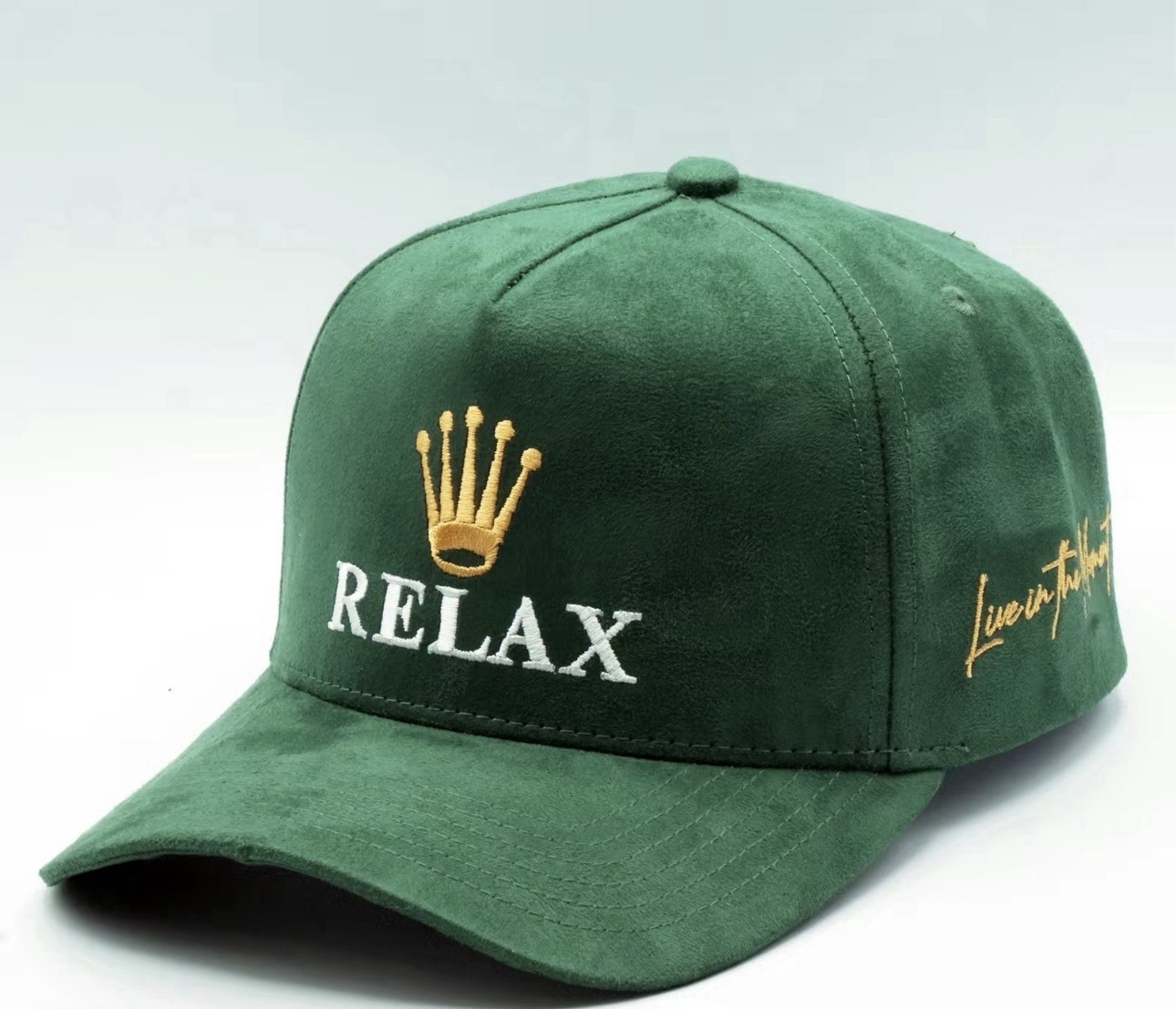 Relax Premium A-Frame Snapback Adjustable Hat Full Suede Look One Size Fits Most