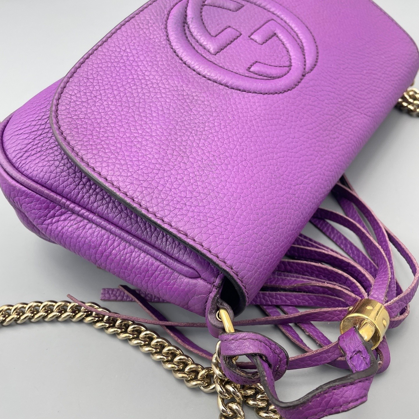 Gucci Pre-Owned Authentic Crossbody Bag Purple 25*15*5cm Free Tracked Shipping