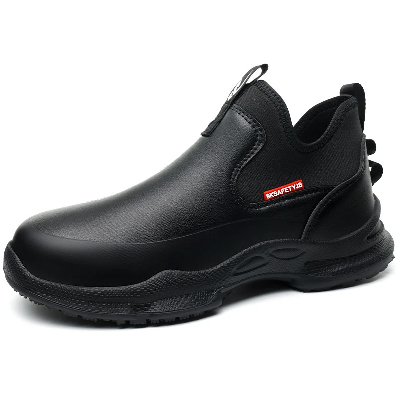 MaleLeather Shoes Waterproof Anti Slip Chef Casual Work Boots Oil Resistance
