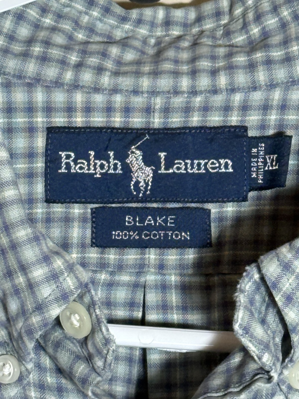 Polo Ralph Lauren Short Sleeve Button Front Shirt Green Plaid Men’s XL Blake