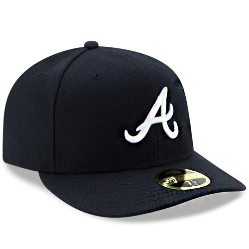 New Era Atlanta Braves Navy Fitted Hat MLB Authentic Road 2017 Low Profile Cap
