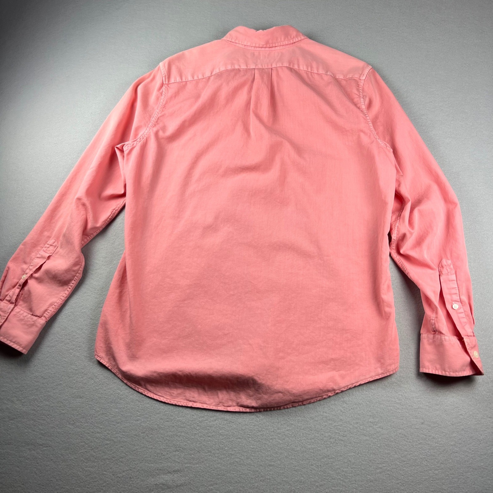 Vineyard Vines Mens Slim Fit Tucker Shirt Salmon Pink Cotton Silk Corduroy Med