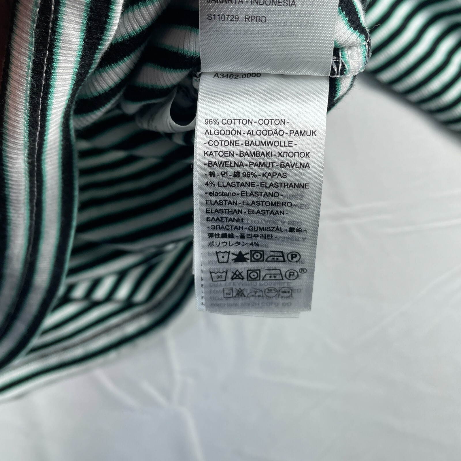 Levis Shirt Womens Plus size 3X Green White Black Striped Turtleneck Ribbed New