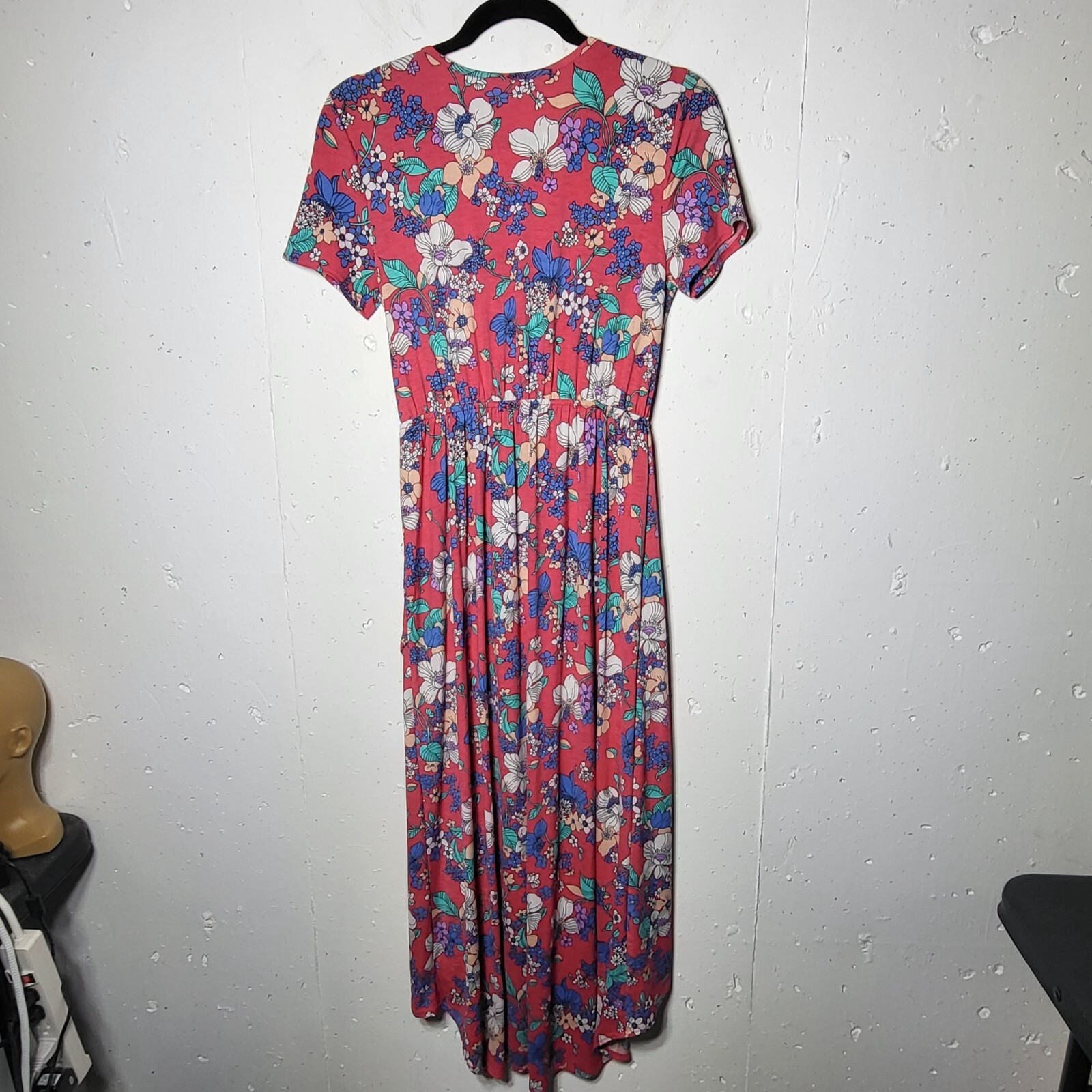 Lime n Chili Womens Faux Wrap Floral High Low Maxi Dress Size Small Boho Stretch