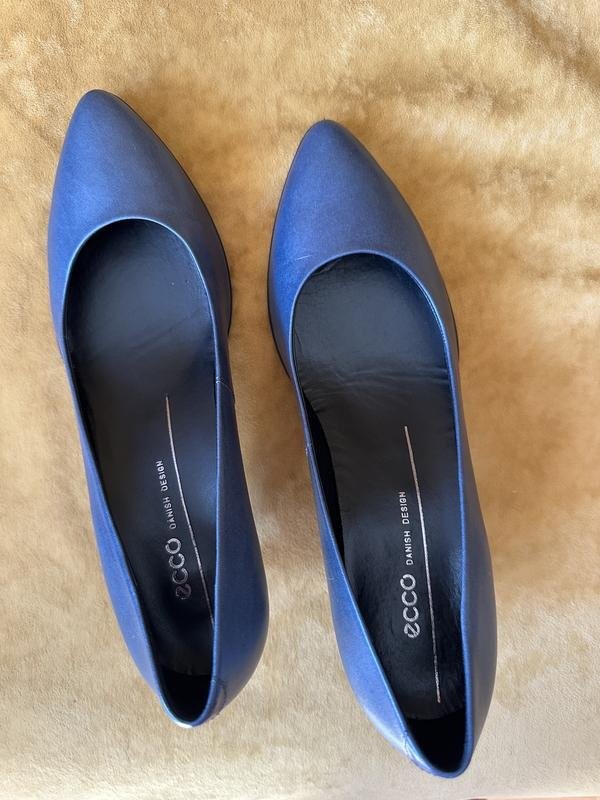 women ecco heels navy leather 38 #3QTR