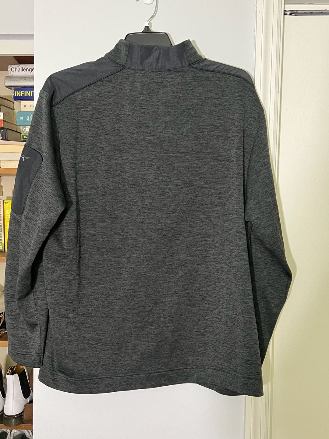 Greg Norman Men’s Quarter-Zip Performance Pullover Sweater Charcoal Heather