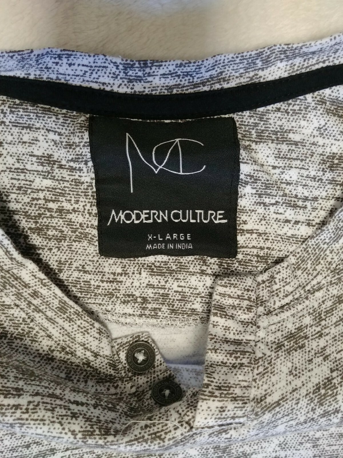 Modern Culture Mens Long Sleeve Henley Tshirt Heather Gray XL Comfy Casual