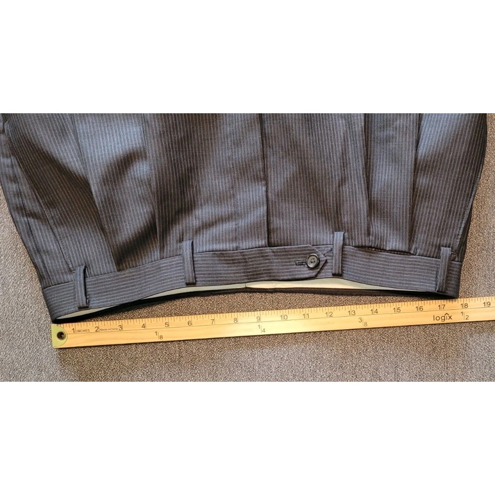 Ralph Lauren Wool Dress Pants Gray Pinstripe 36L