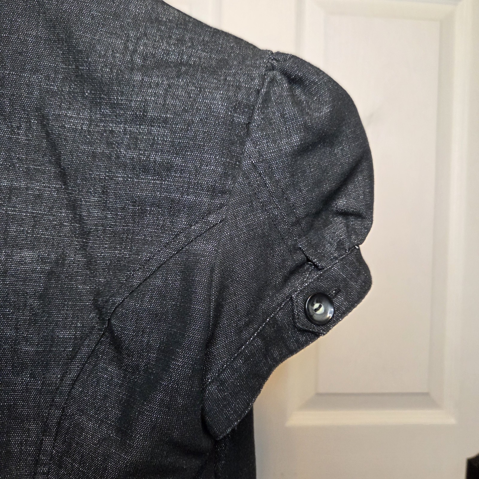Vtg B Wear Puff Sleeve Blazer Dark Gray Corpcore Y2K L Office Siren City Preppy