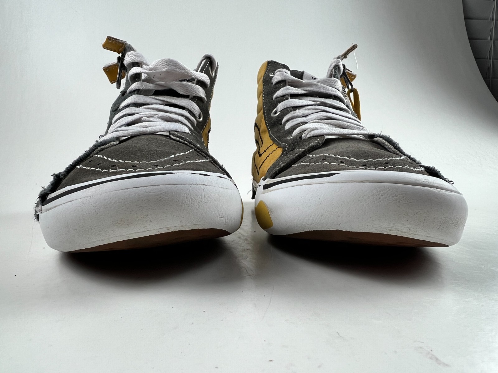 Vans SK8-Hi CAP Deconstructed Gray Mustard High Tops Men 8 Women 9.5
