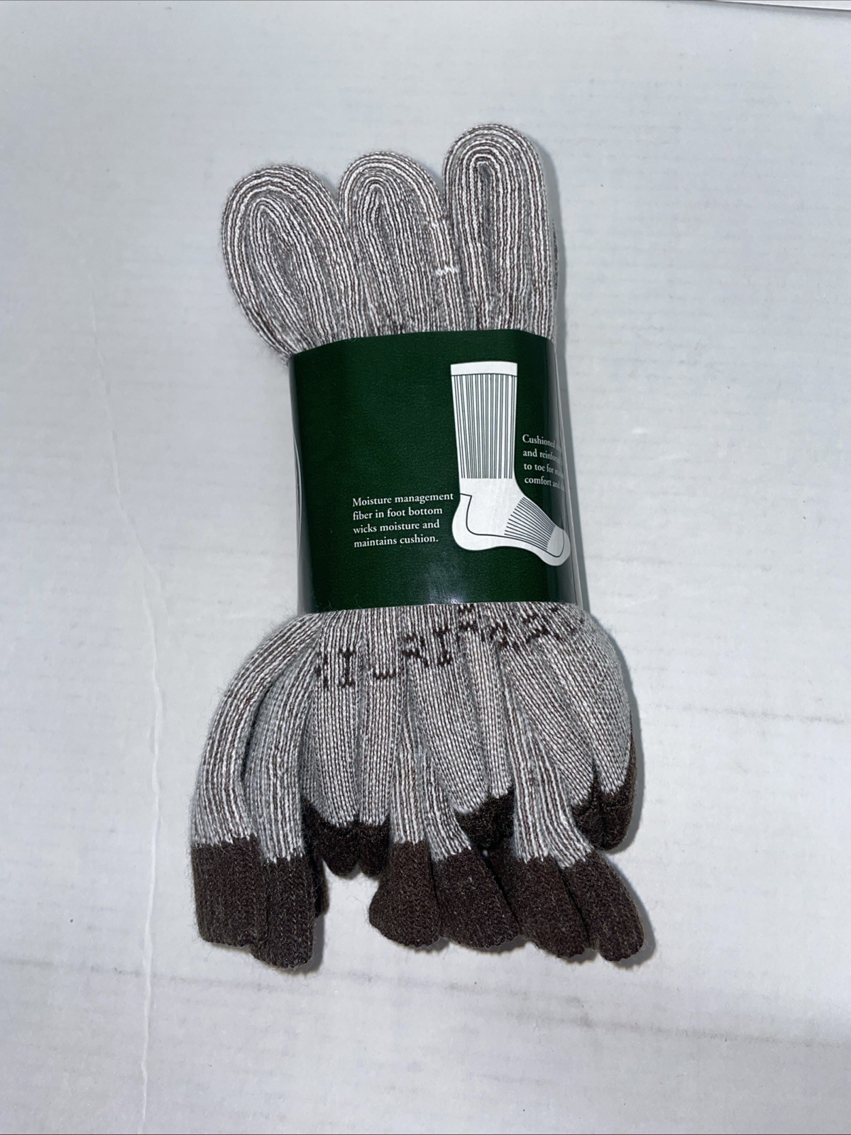Outdoor Life Brown Boot Socks 62% Merino Wool Pack of 3 Size 10-13 Brand New