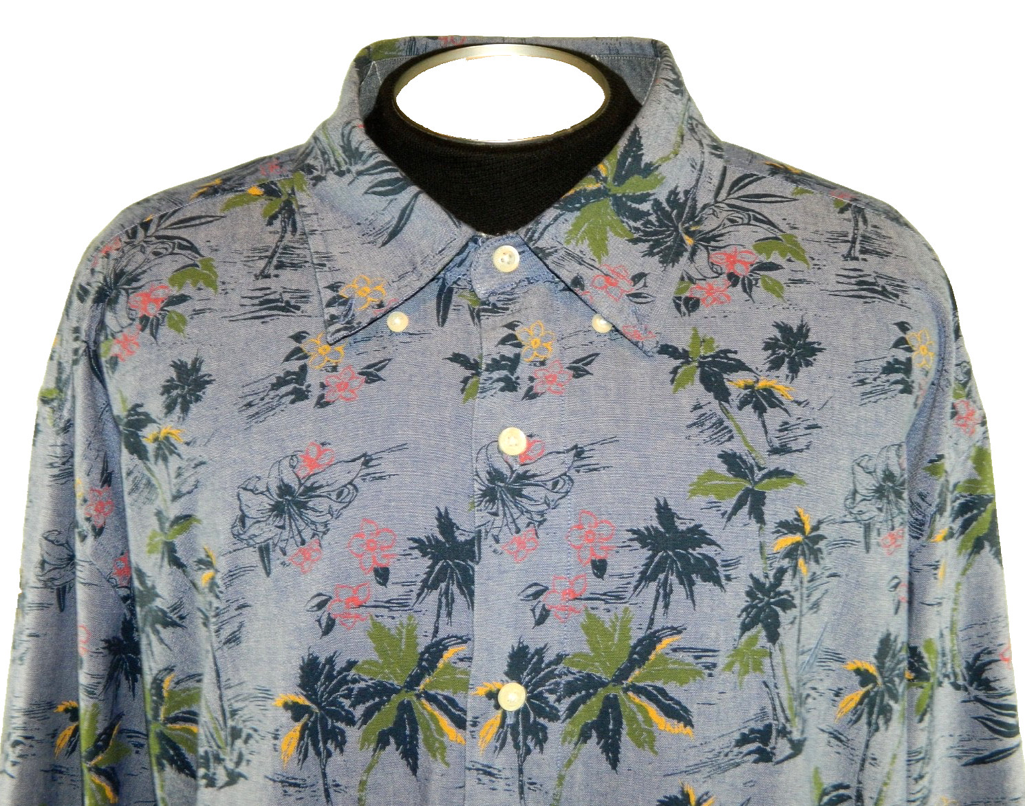 Men’s Fair Isle Shirt Nautica Broadcloth Oxford Tag 3XLT measured size 20/38