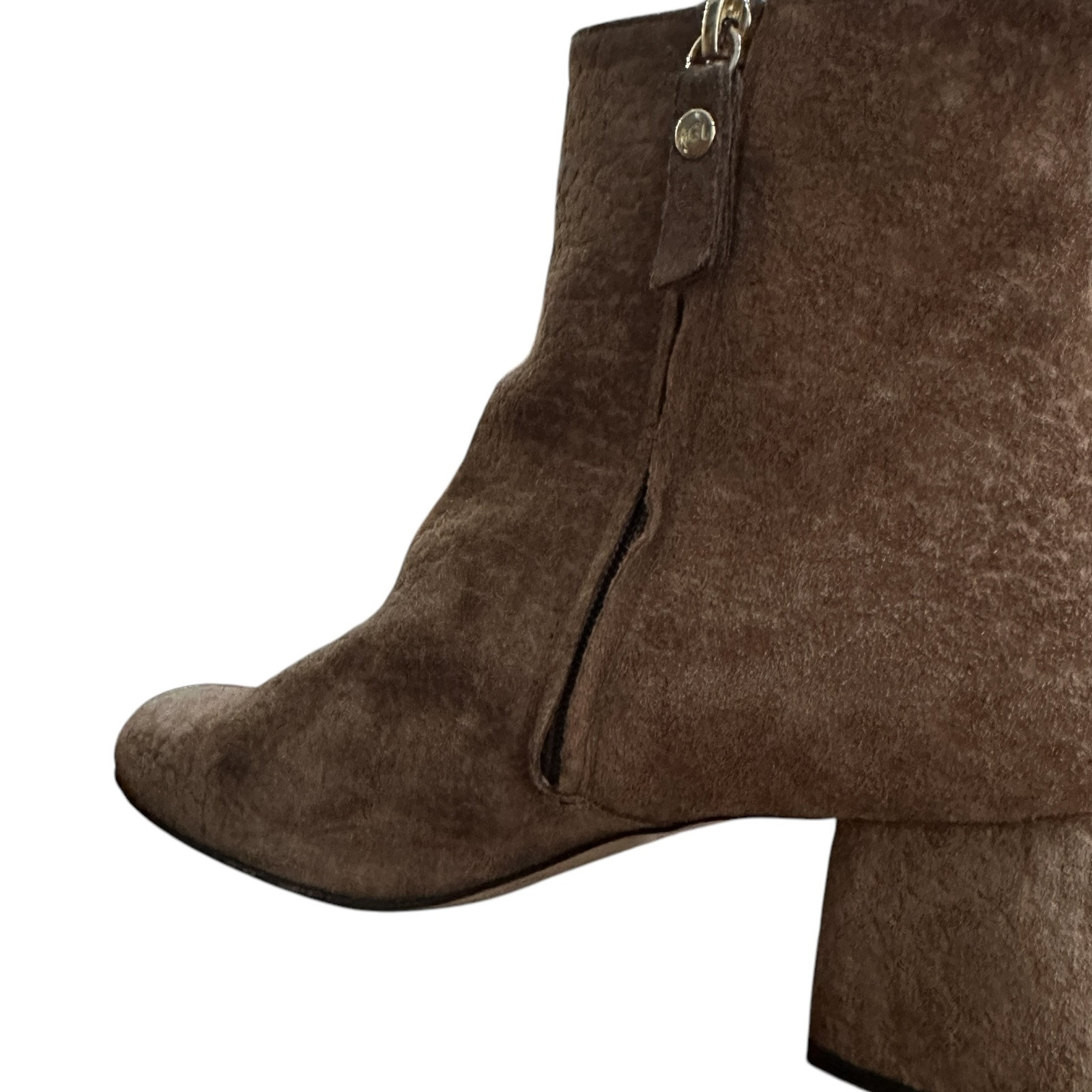 AGL Attilio Giusti Leombruni Womens Ankle Bootie 10/41 Brown Suede Block Heel