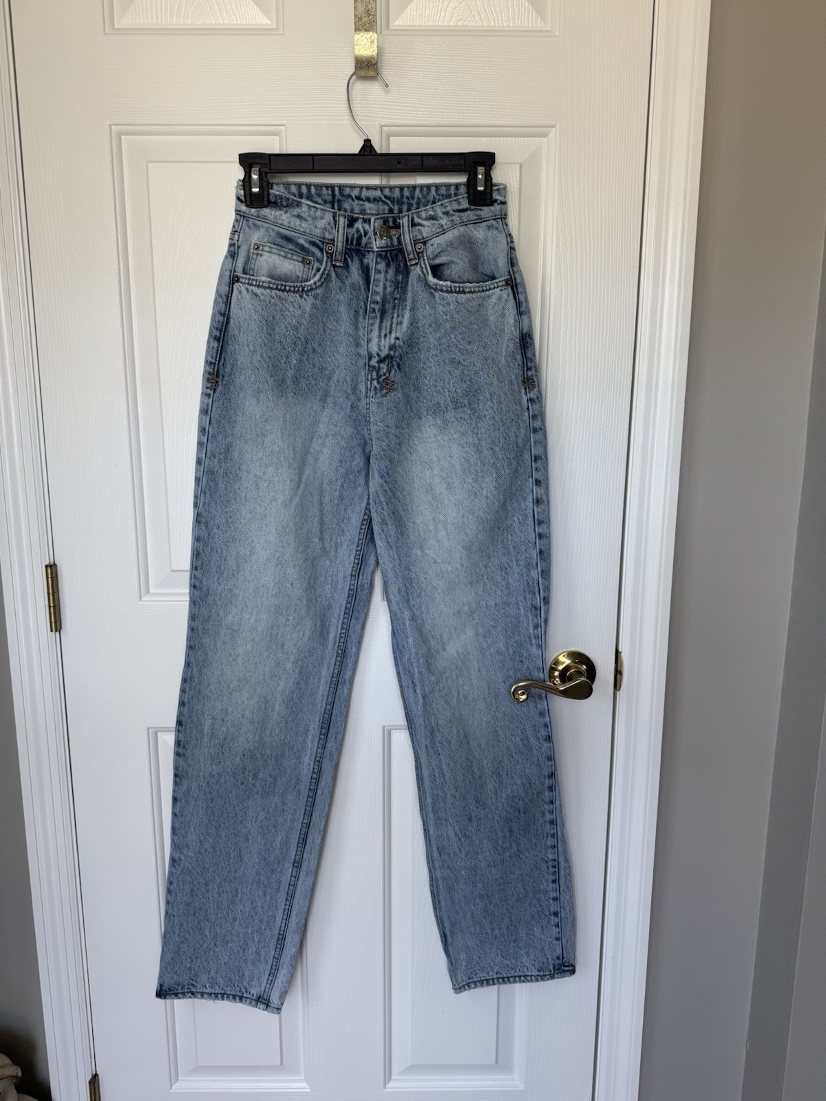 Ksubi Women’s Blue Acid Wash High Rise Straight Leg Denim Jeans Size 25