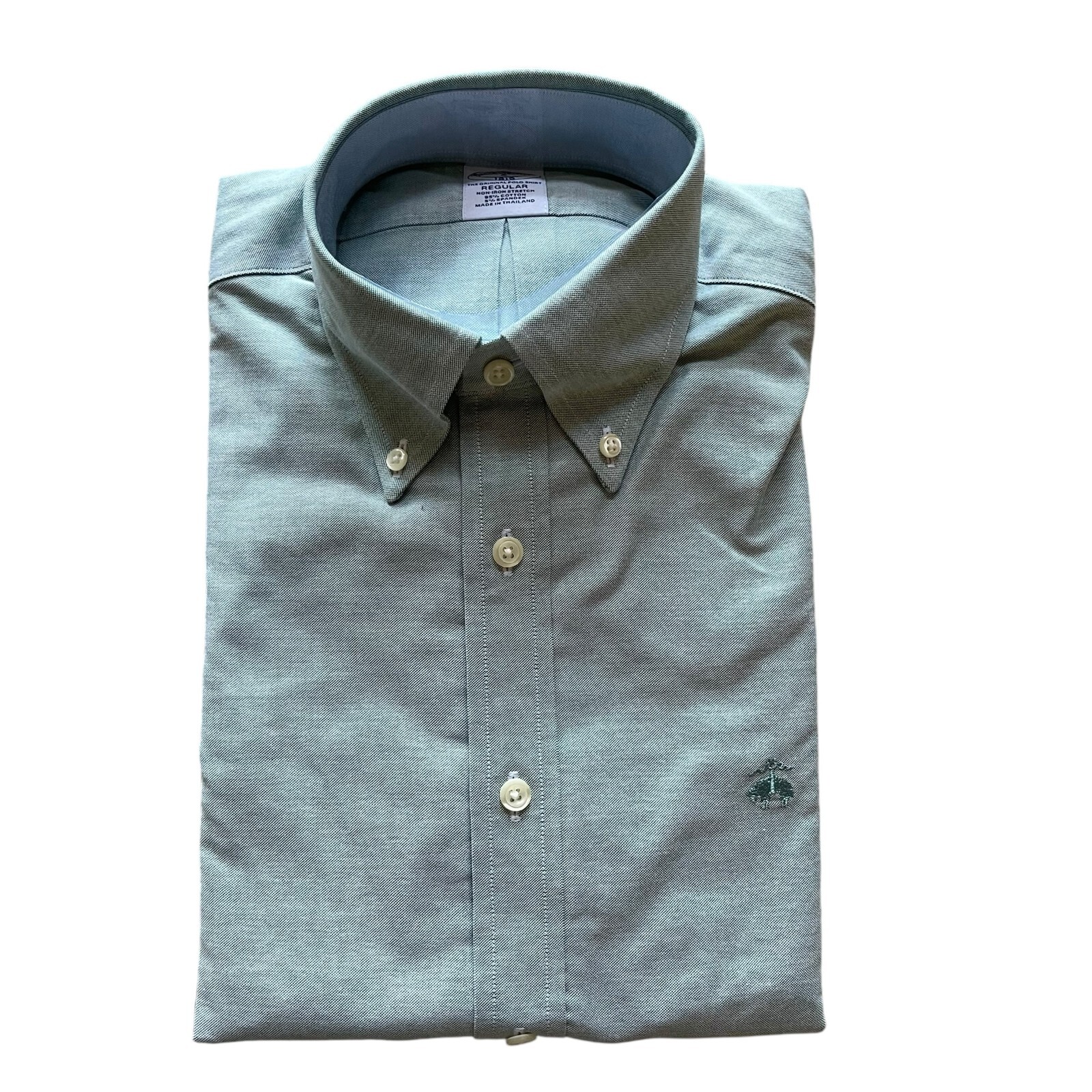 Brooks Brothers Mens Regular Fit Non Iron Stretch Solid Oxford Long Sleeve Shirt