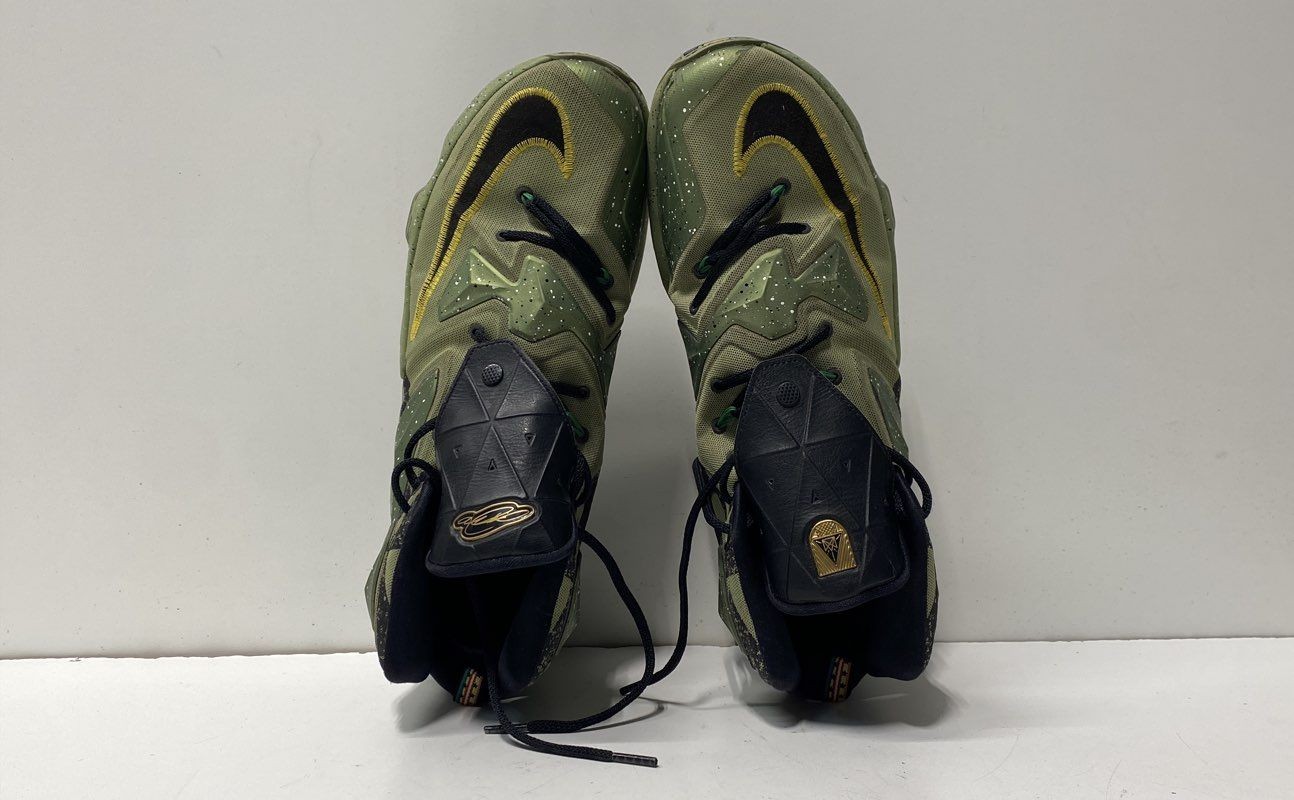 Nike LeBron 13 XIII Commander Basketball Shoes Olive Green Size 14