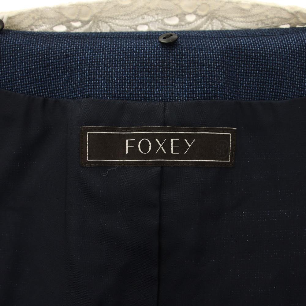 Foxey Navy & White Lace Wool Jacket Women’s Size 0 Fully Lined Unused
