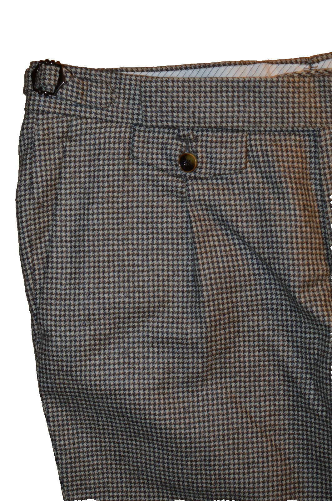 SuitSupply Brentwood Brown Houndstooth Angelico Wool Dress Pants Trouser 36×29.5
