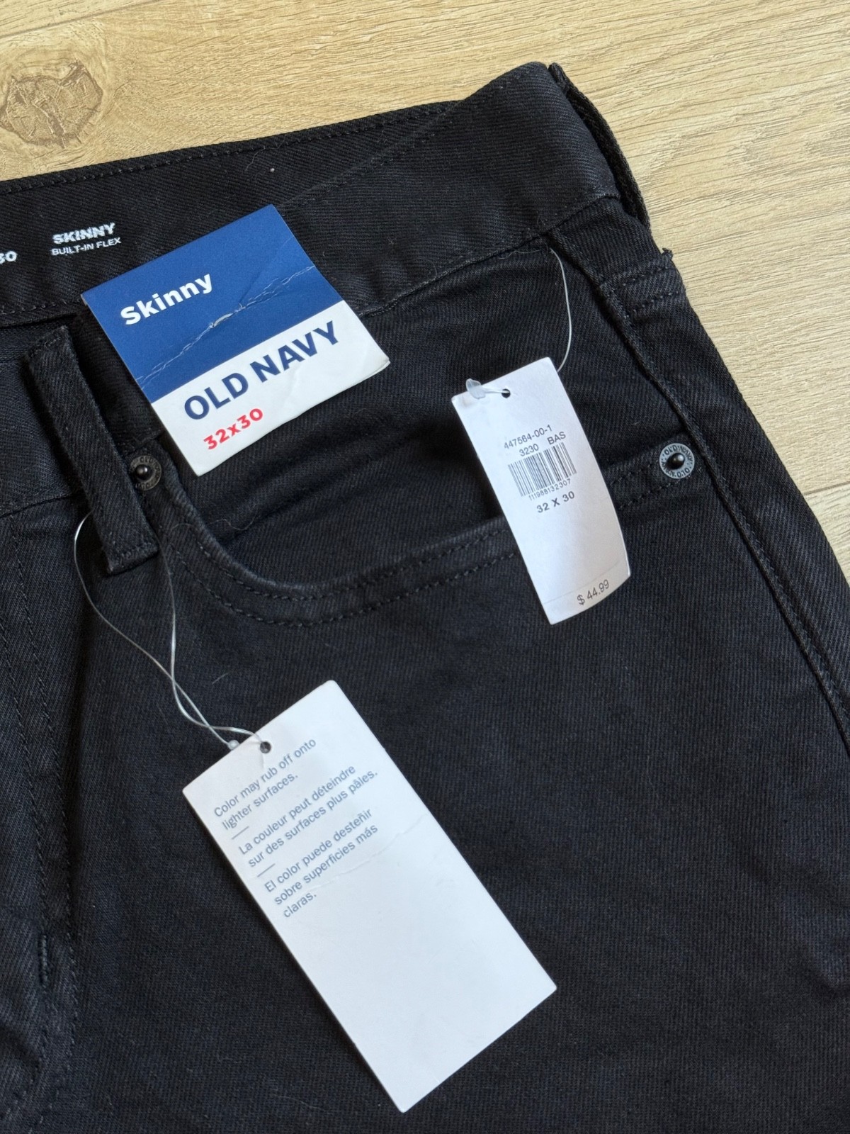 NWT Mens Old Navy skinny built in flex black jeans stretch size 32×30
