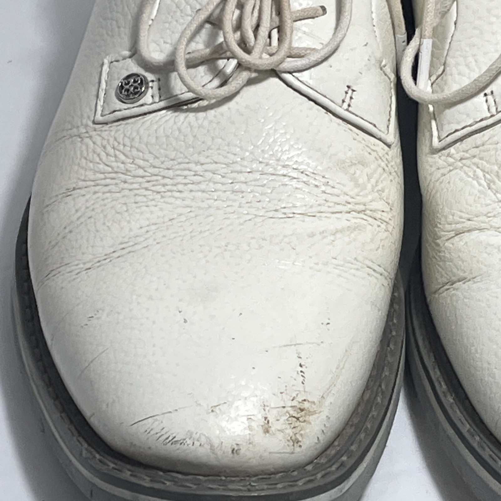 G/FORE Pebble Leather Golf Shoes White CGMF000001 Size 12