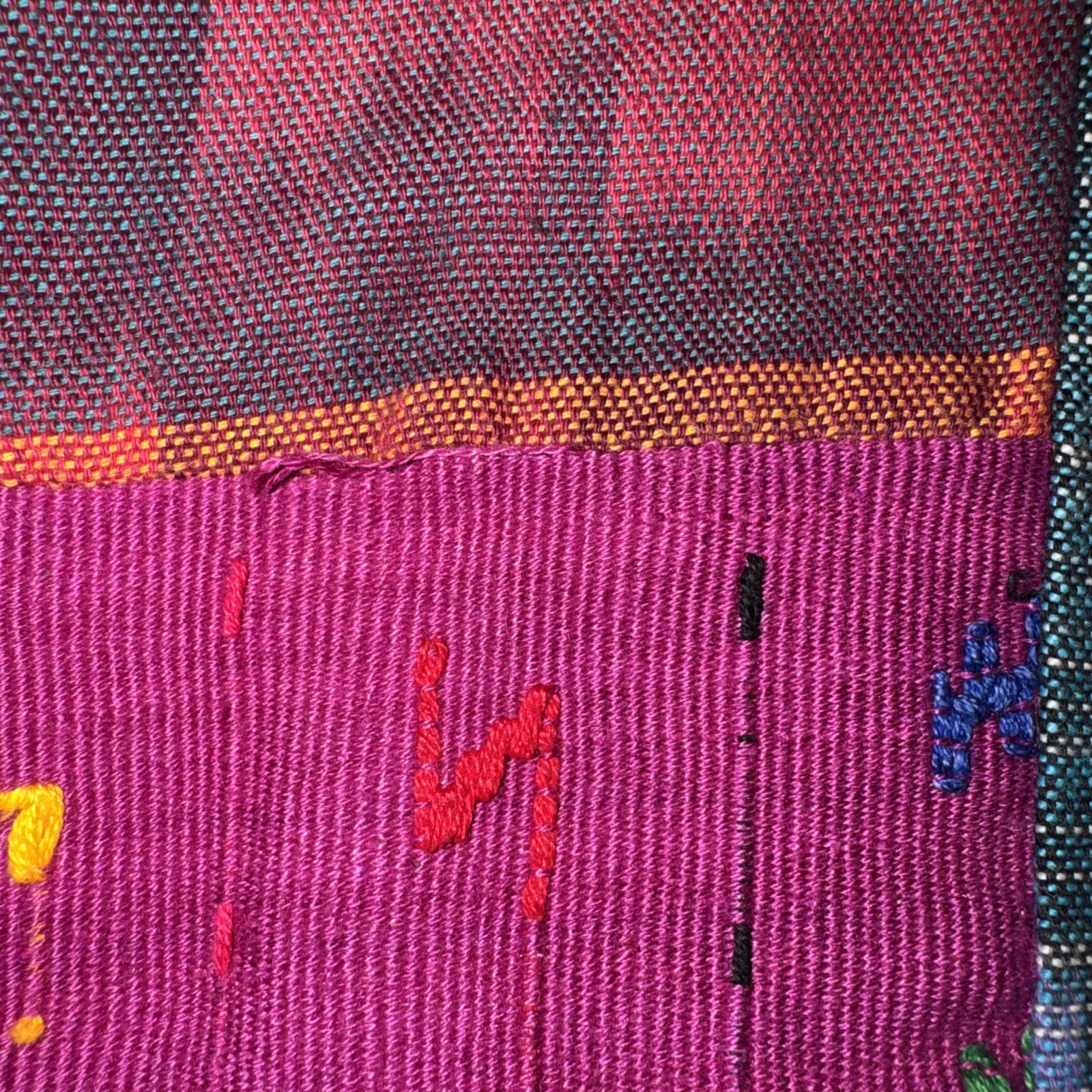 Handmade Embroidered Huipil PatchWork Vest 100% Cotton Art To Wear Boho Flawed