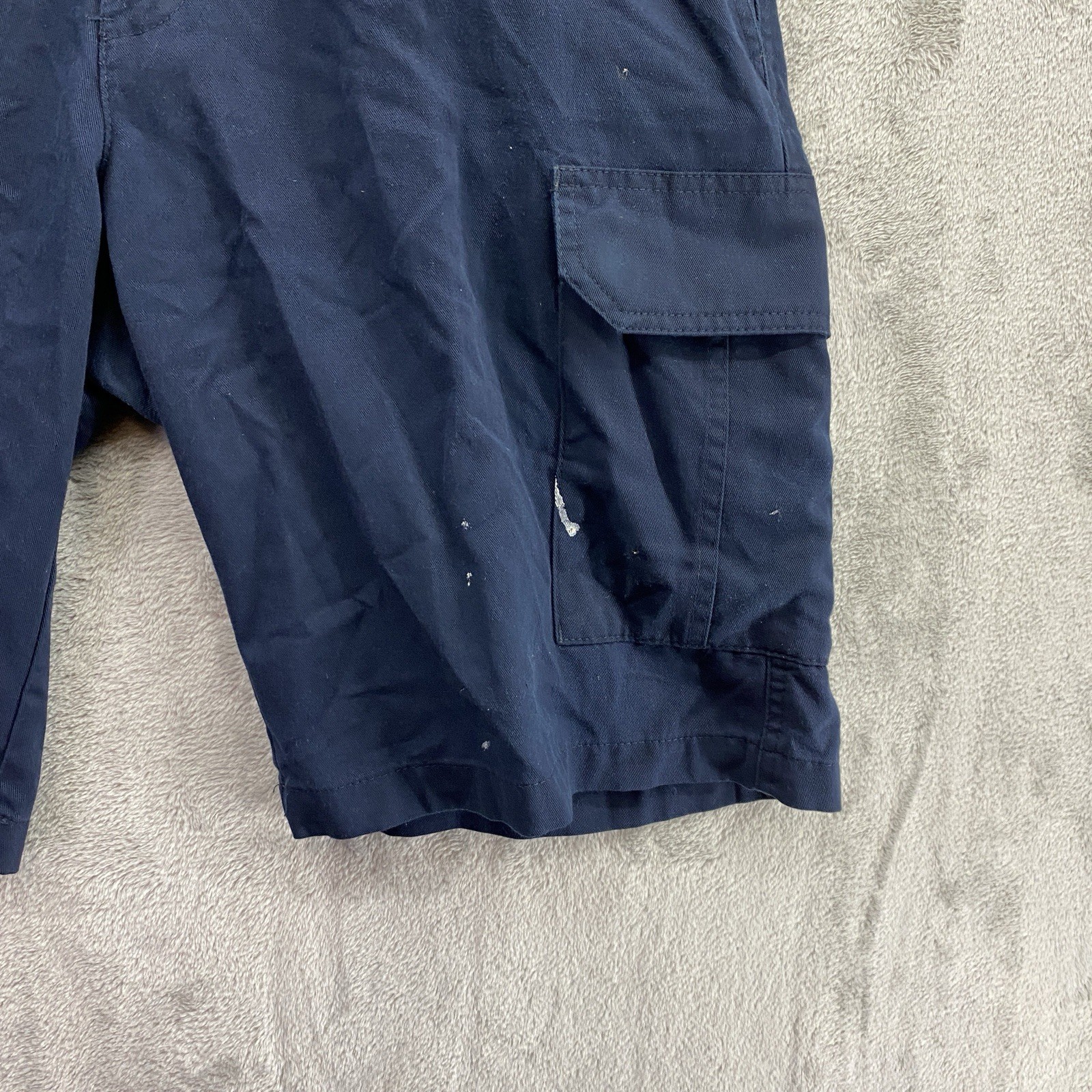 Cintas ComfortFlex Cargo Work Shorts Men Size 34 Navy Uniform 6 Pocket Free Ship