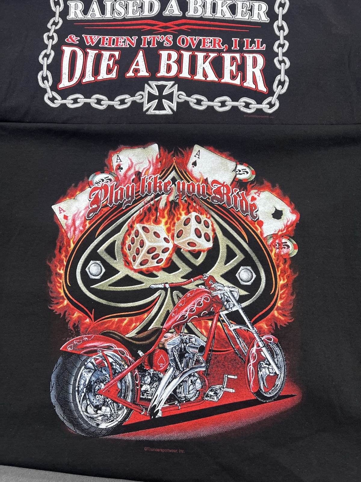 VTG American Thunder 90s Biker Black Sz XL Graphic Tennessee River T-shirts X3