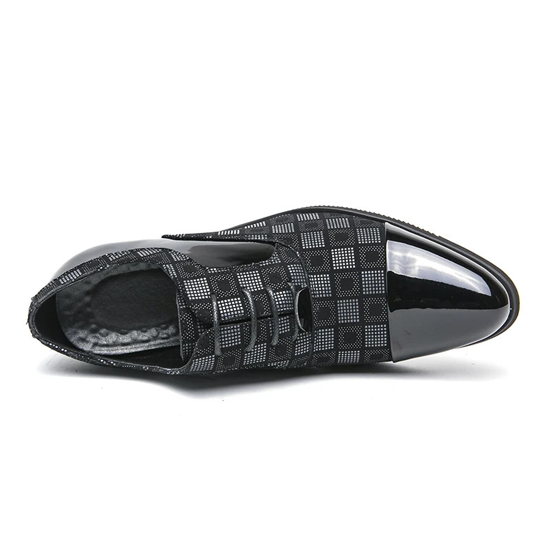 With 6 Cm Heel Extra Height Business Formal Pointed Leather Shoes for Men