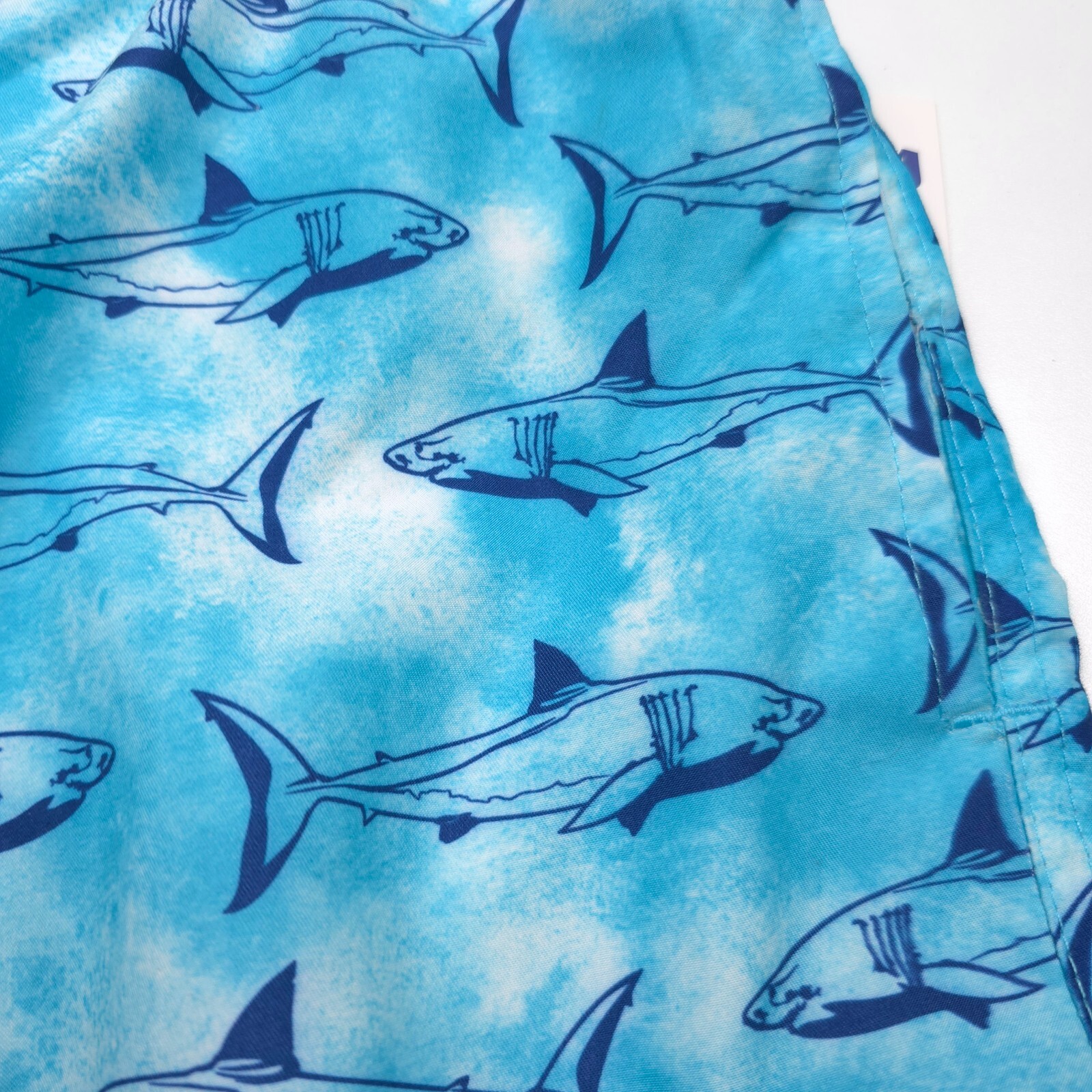 Surf & Swim Co Trunks Shorts Mens Medium School Of Sharks Blue NWT