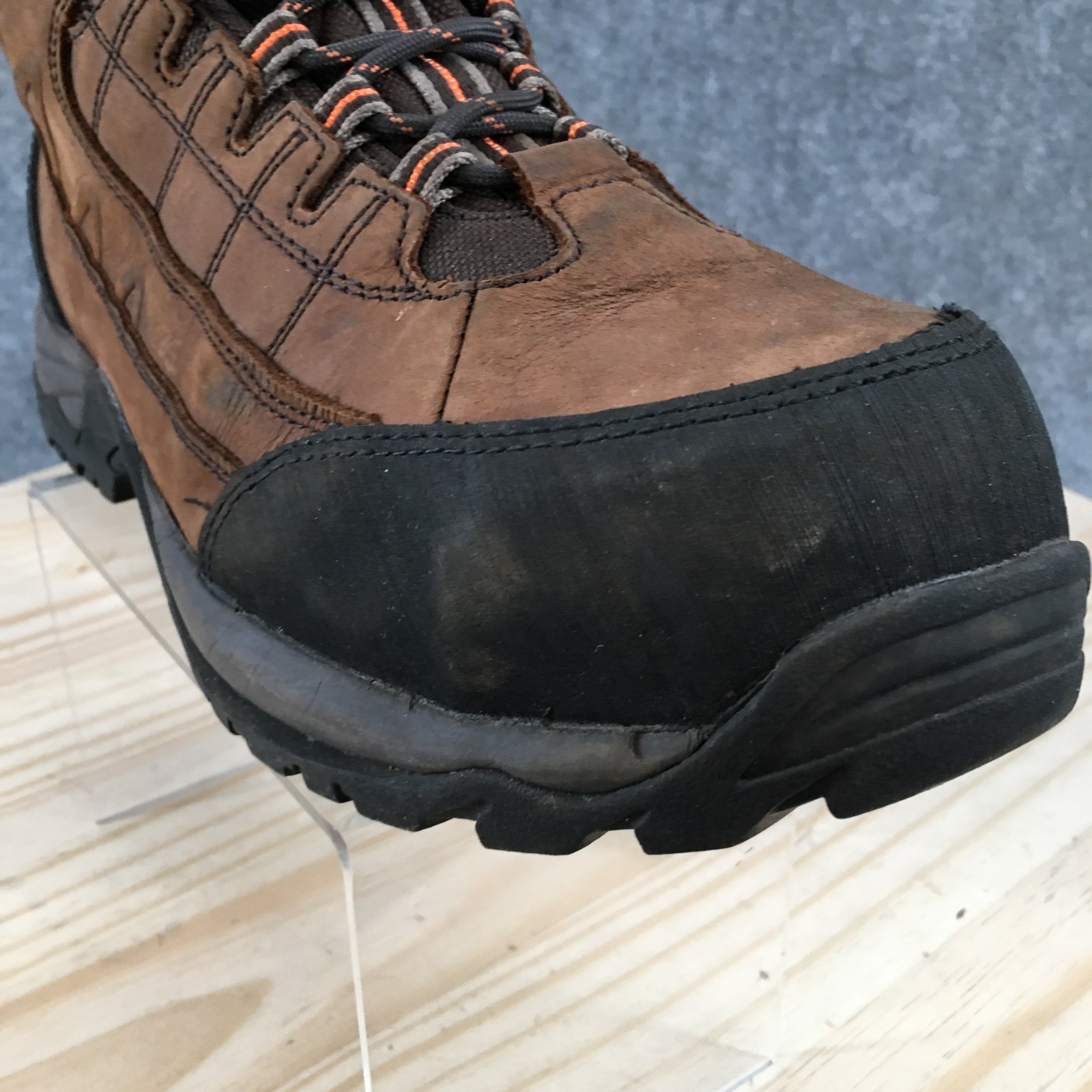 Gravel Gear Work Boots Men 10.5 M Waterproof Hiking Steel Toe Ankle Top BrownGra