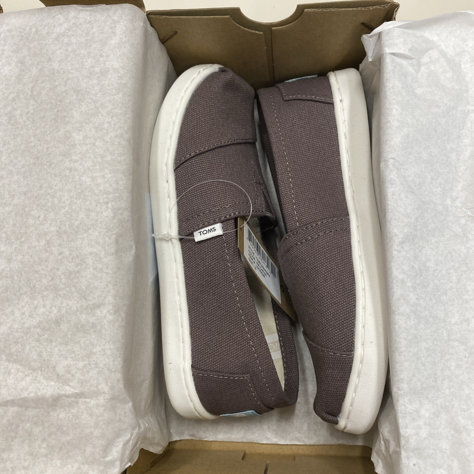 TOMS Kids Alpargata – Ash Canvas (Little Kid/Big Kid) Size 13 Y / 19 cm