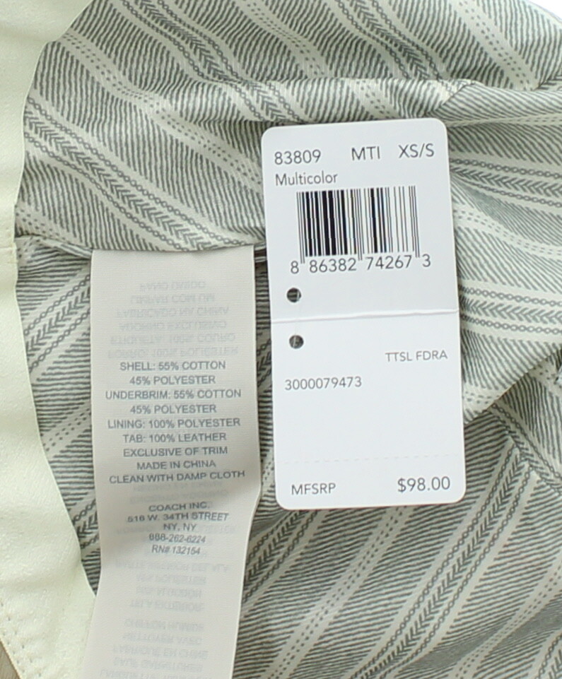 Coach Fedora Hat 83809, Women’s Soft Multicolor Tattersall Plaid Cap, MSRP $98