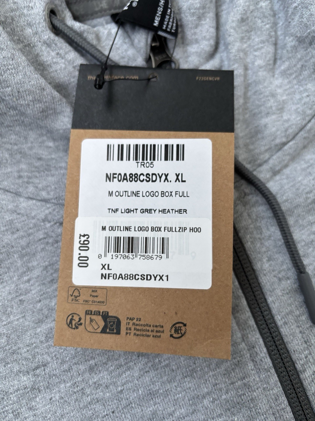 The North Face Men’s Full Zip Hoodie Size XL (Pit To Pit 25.5 Inches)