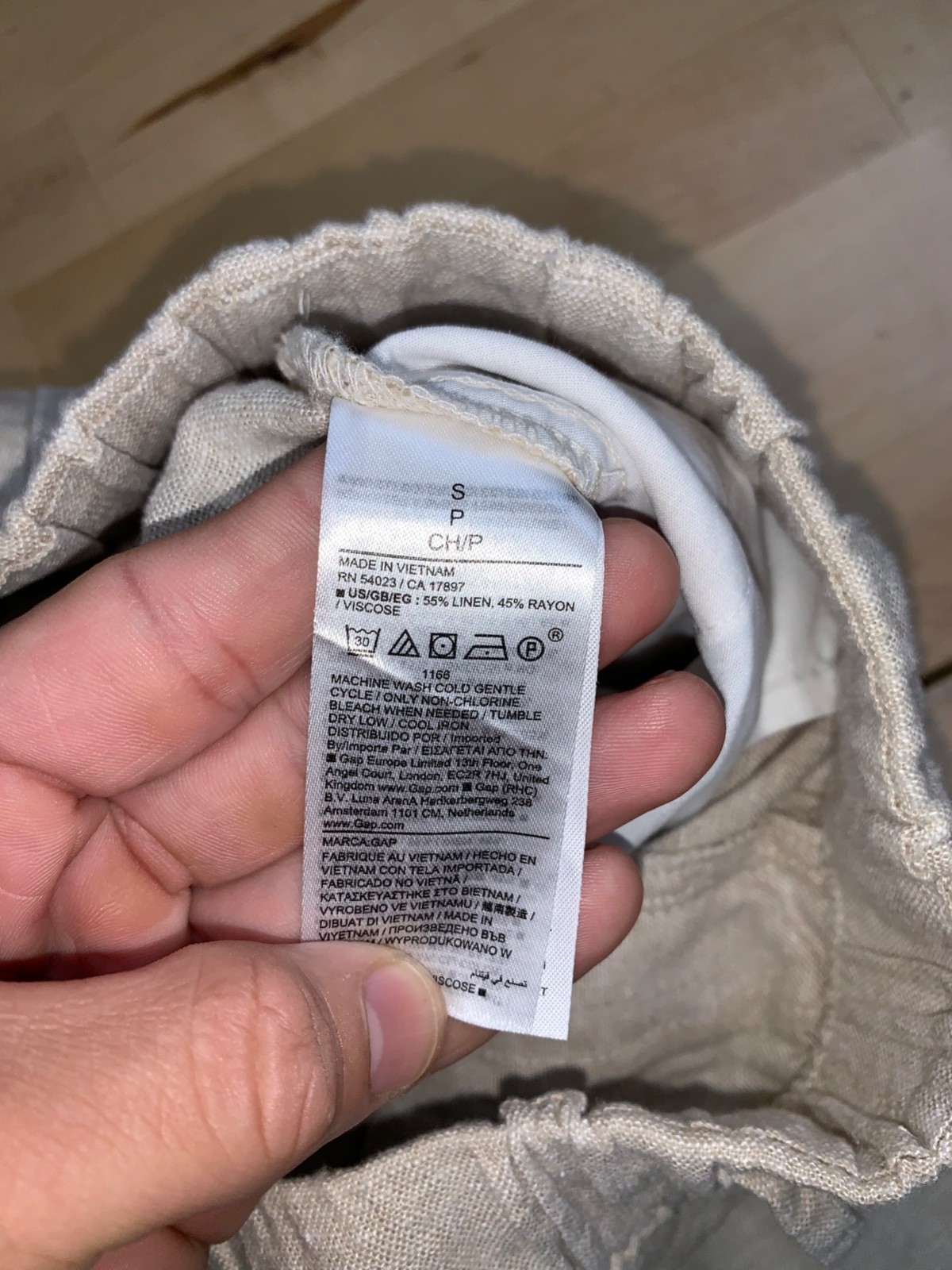 GAP Easy Pants Women S Linen Blend Beige Casual Travel Beach Drawstring 13238