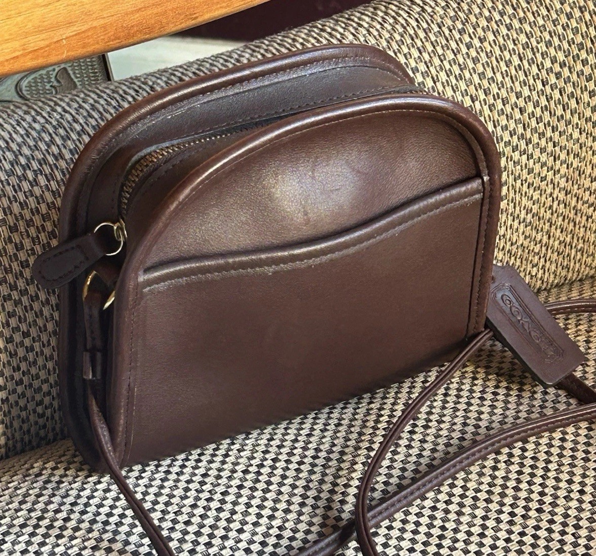 Vintage COACH ABBIE Leather Mini Crossbody Bag Brown Excellent!