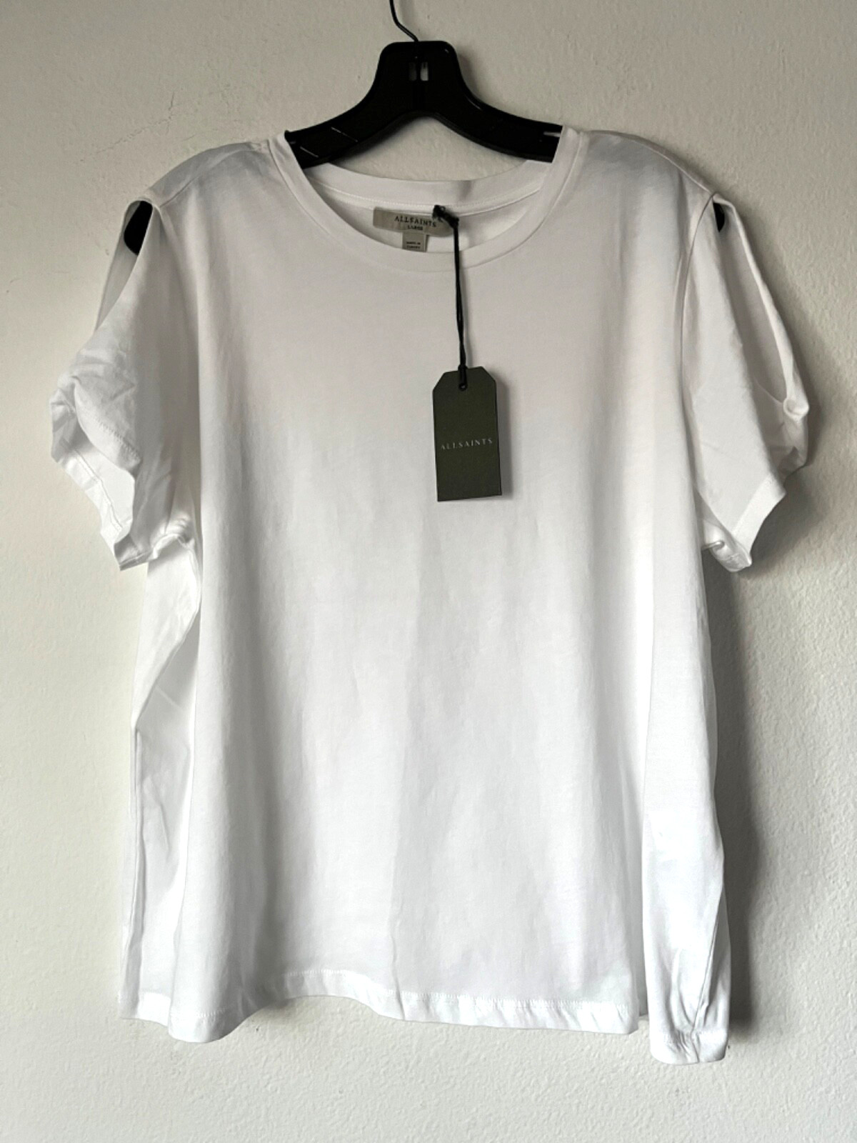 NWT Cotton AllSaints Short Cold Shoulder Sleeve T-Shirt Sz S, L