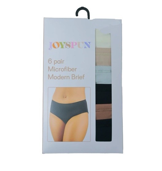 NEW Women’s Joyspun Microfiber Modern Brief Underwear Panties 6 pair Small (4-6)