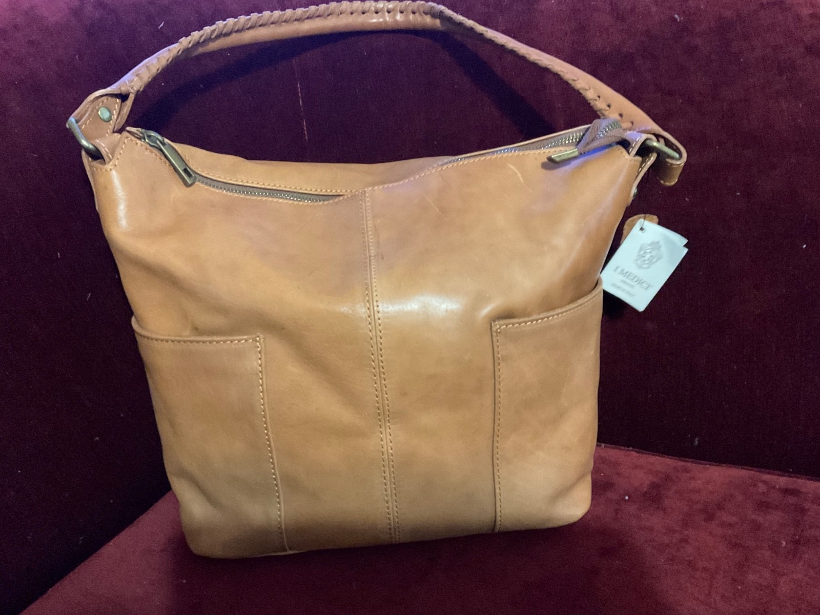 Medici Leather Shoulder Saddle Bag Made In Italy