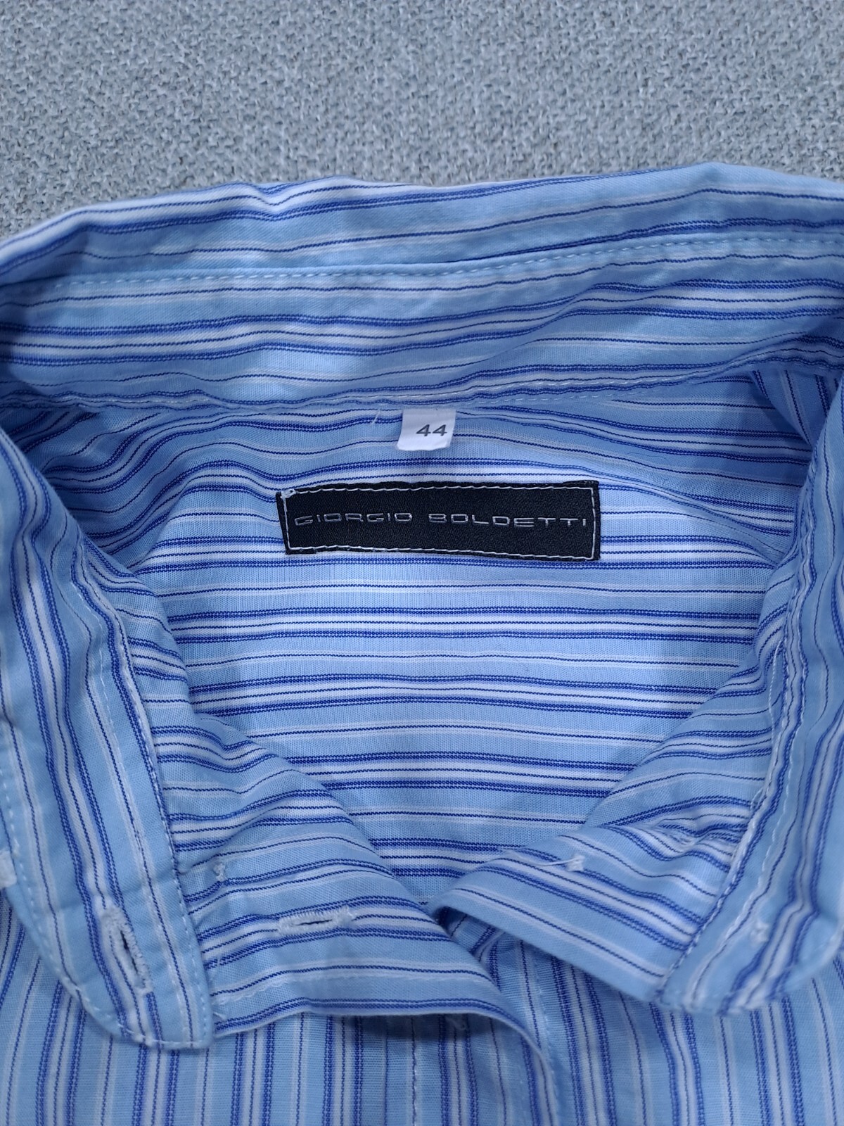Giorgio Boldetti men’s tailoring shirt size XL blue striped high Italian tailoring