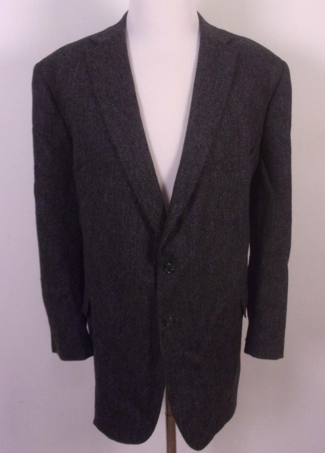 EUC Tom James Corporate Image Bespoke 100% Wool Tweed Blazer Sportcoat SZ 50 L