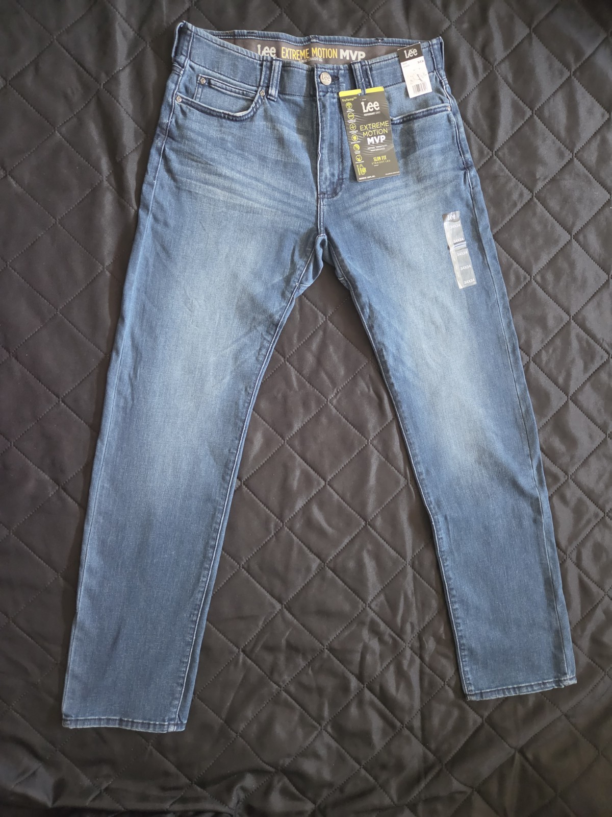 Lee Mens Extreme Motion MVP Slim Fit Straight Jeans Stretch Denim Flex Waistband
