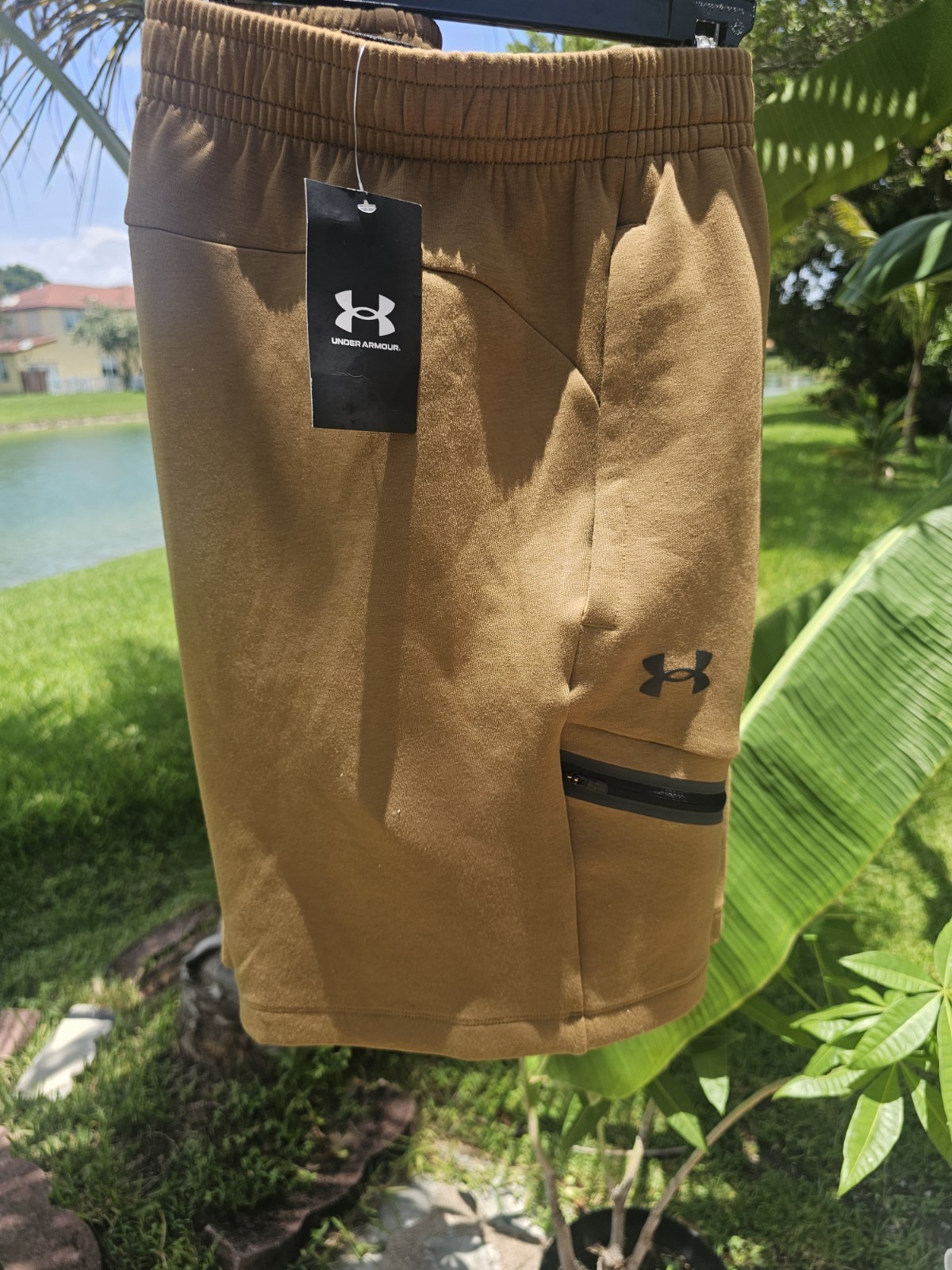 Under Armour Men’s Unstoppable Fleece Shorts Size 2XL Brown 1379809 498