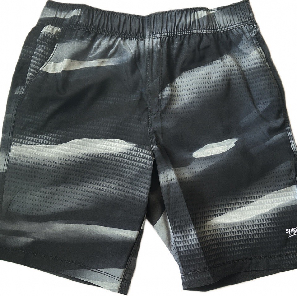 Speedo Tech Volley Swim Shorts, Dark Gray Size XL 36/38 UPF 50+ Liner 3 Pockets