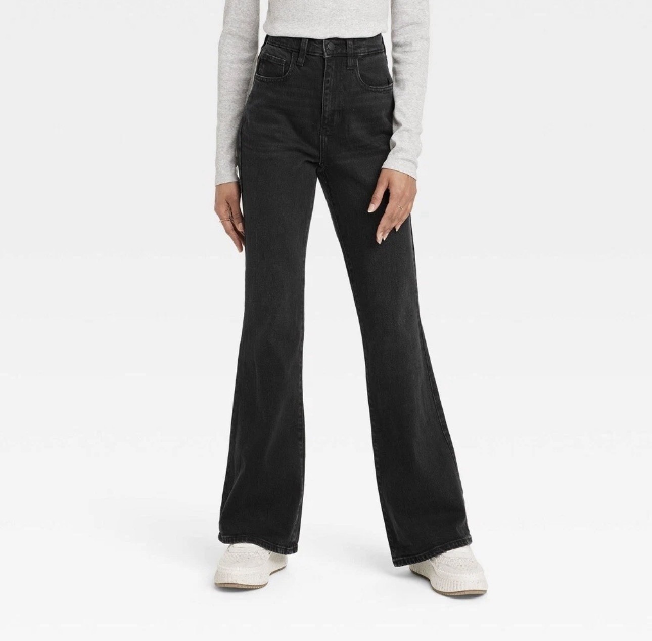 Universal Thread Women’s High Rise Flare Denim Jeans Size 14S Black Wash NEW