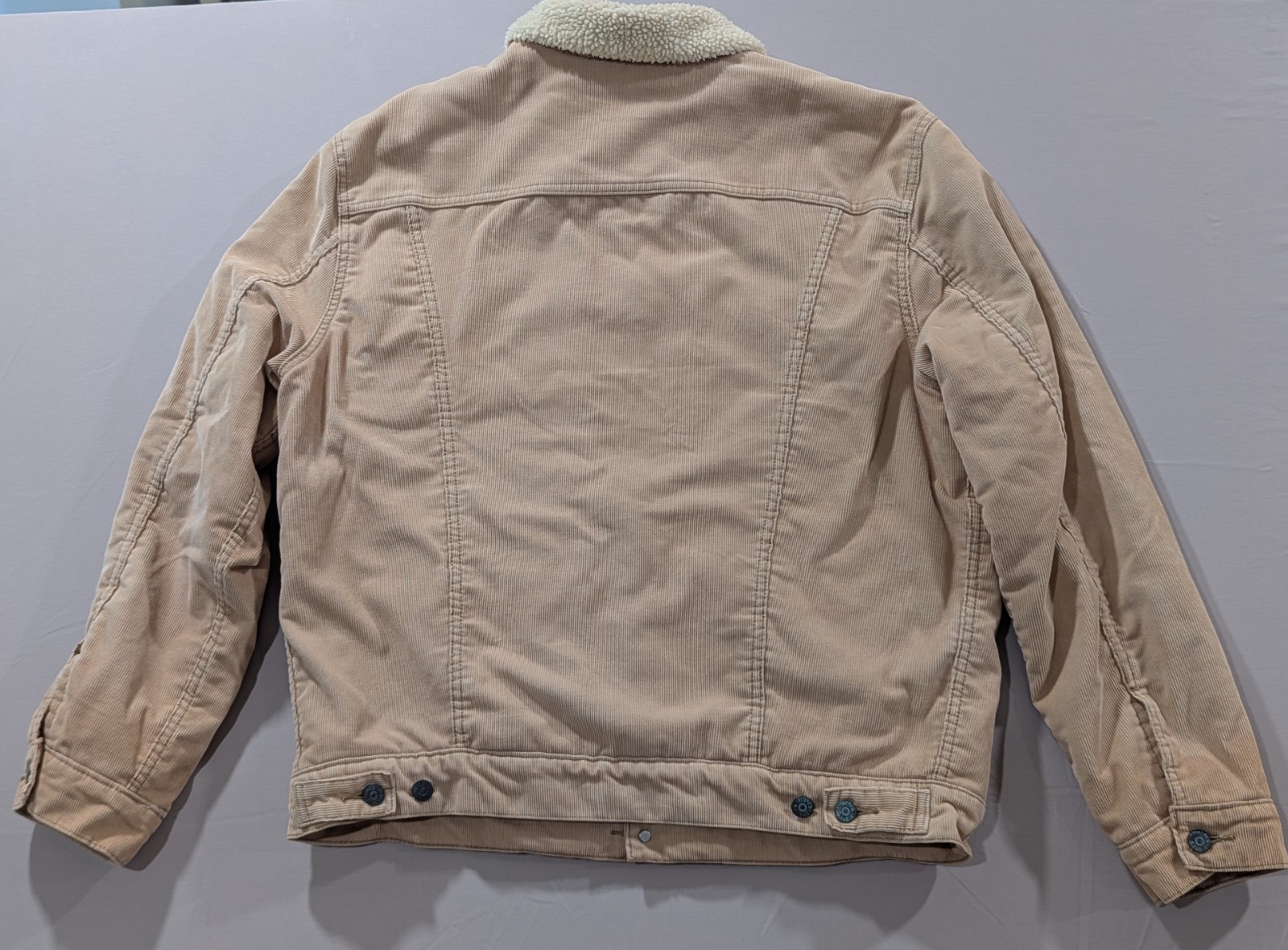 Levi’s White Tab Corduroy Sherpa Lined Trucker Jacket Beige Size L w/ Pockets