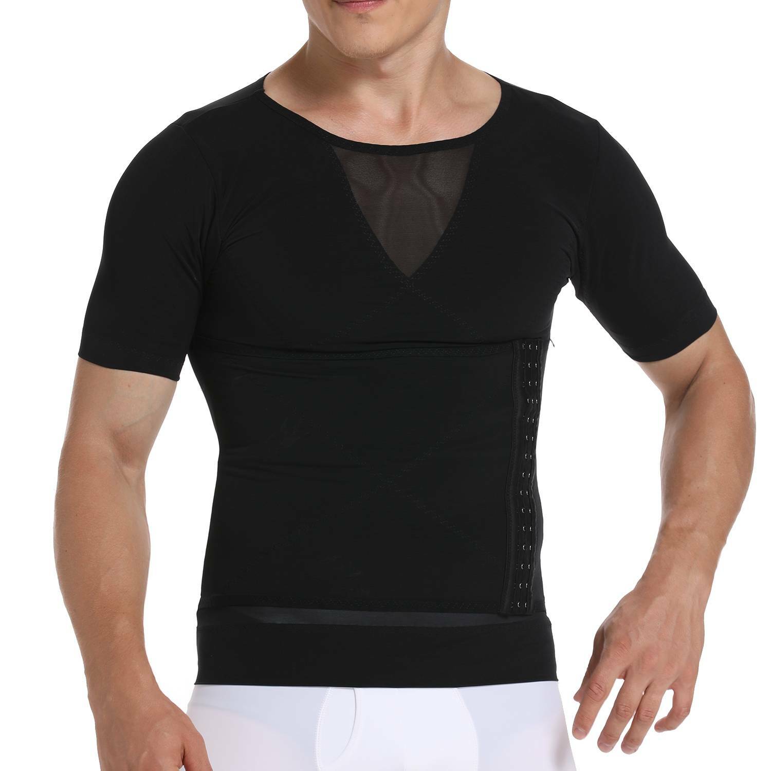 Men’s Slimming Body Shaper Compression Belt Tummy Control Shirt Girdle Vest Tank