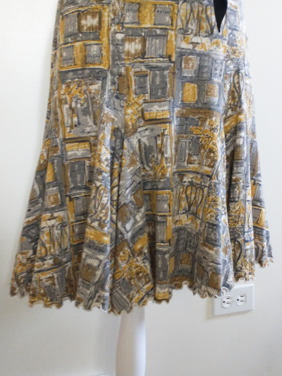 Modcloth Effie’s Heart Parisian Cityscape Fit And Flare Dress M Retro Vintage…