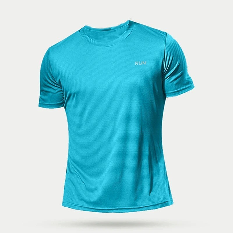 Men’s Quick Dry Short Sleeve Gym Running Moisture Wicking Round Neck T-shirt
