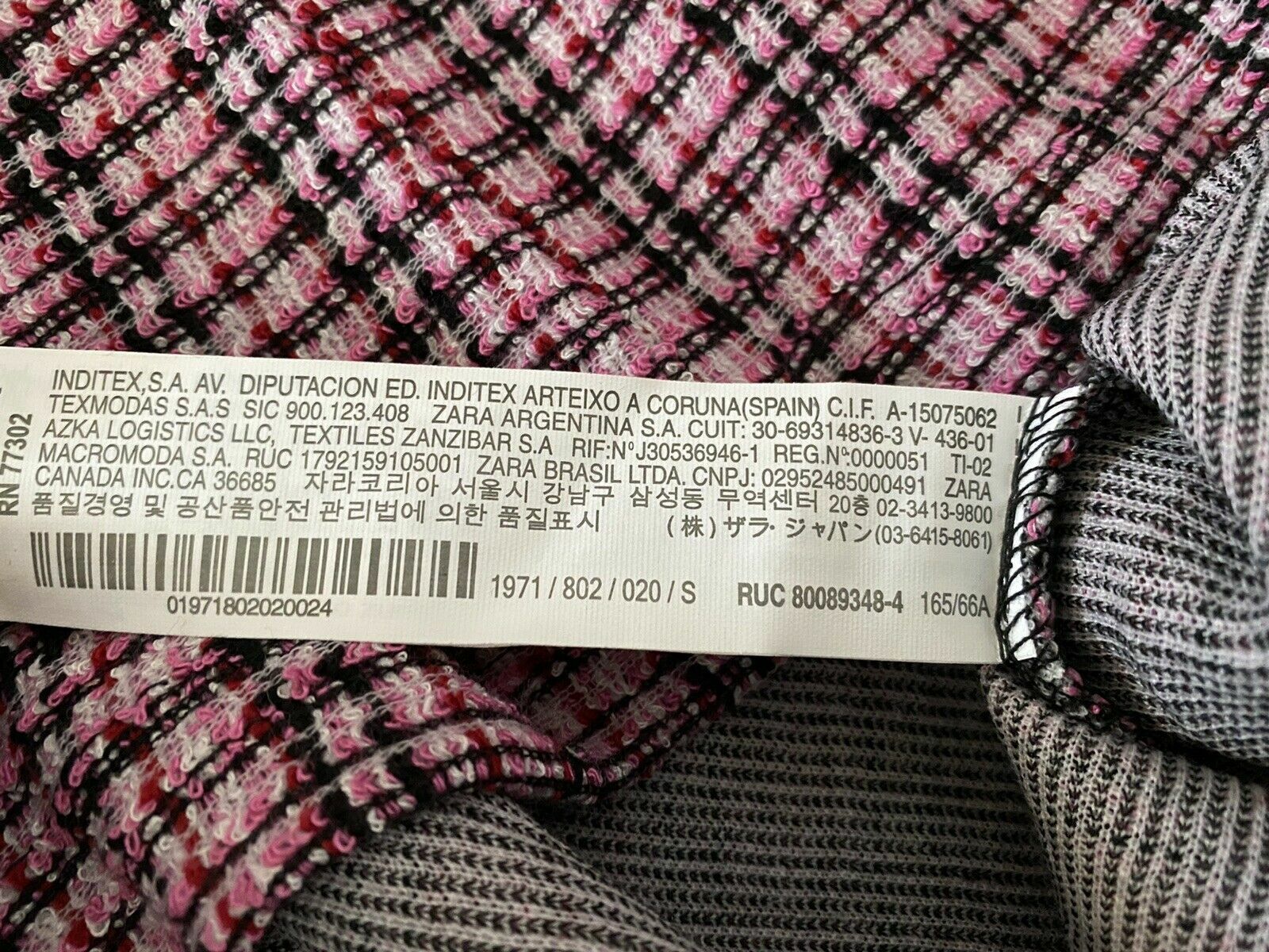 Zara Top Pink Tweed Shirt Boho Retro Mod Barbie Core Twee Preppy Valentines Day